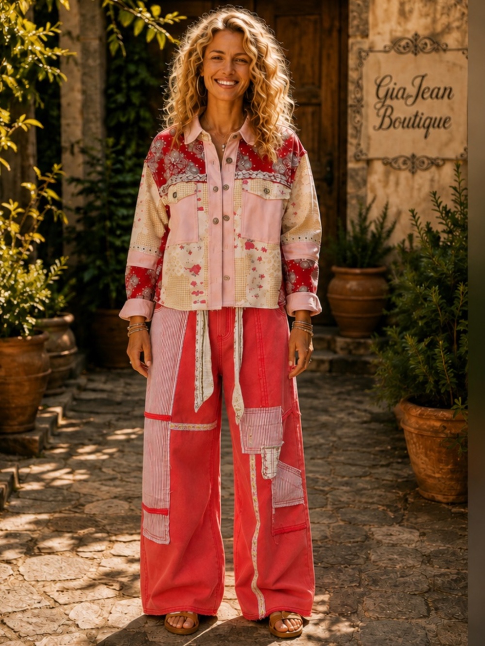 ❤️ POL “ KIM 2 ” POL DENIM TWILL WIDE LEG PANT WITH PATCHWORK DETAIL
